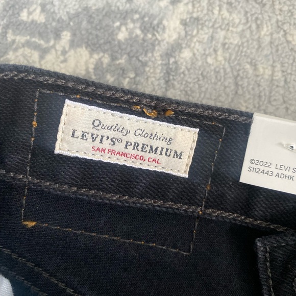 Levi's 501 Black Distressed Jean Shorts - Picture 4 of 5
